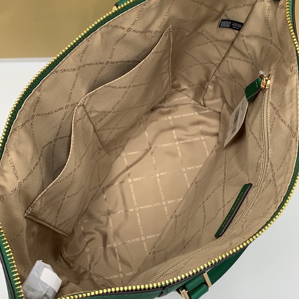 MICHAEL KORS CHARLOTTE LARGE TOP ZIP TOTE PALMETTO GREEN COLOR - Picture 8 of 16